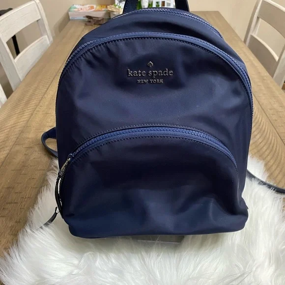 kate spade Blue Nylon Quilted Backpack Durable and Stylish